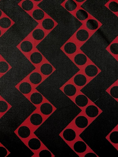 Cotton Fabrics Black Dots Red Lines (Closeout Item)