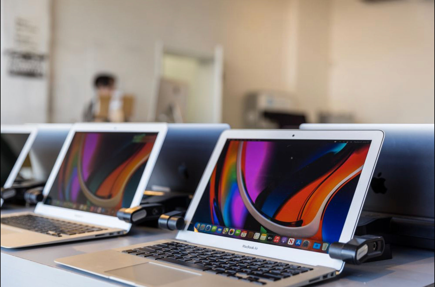 MacBook Air laptops on display at MacPro-LA store in Hollywood