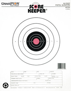 Champion Scorekeeper 50 Ft - Pistol Slowfire Org/blk 12-pk Champion Scorekeeper 50 Ft - Pistol Slowfire Org/blk 12-pk