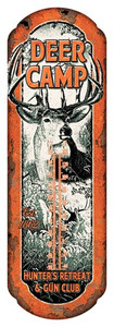 Rivers Edge Thermometer Deer Camp Tin