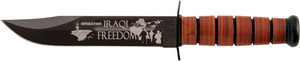 Ka-bar Usmc Operation Iraqi - Freedom 7" W/leather Shth Usmc