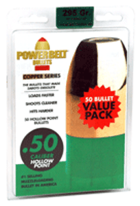 Cva Powerbelt Bullets .50 Cal - 295gr Copper Hp 50ct Cva Powerbelt Bullets .50 Cal - 295gr Copper Hp 50ct