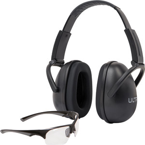 Ultrx Blocker Ear & Eye Combo - 23db Black Muff/clear Eyes Ultrx Blocker Ear & Eye Combo - 23db Black Muff/clear Eyes
