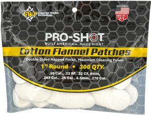 Pro Shot Cleaning Patch Cotton - Flannel .22-.270 1" 300ct