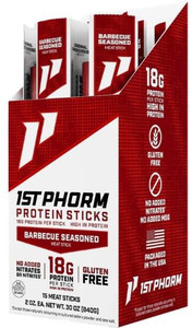 1st Phorm Protein Beef Sticks - Barbecue Seasoned 15 Sticks