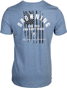 Browning Ss T-shirt Hunt Tough - Blue Xlarge