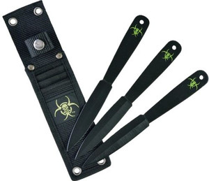Ruko Throwning Knives 3 Pc - 7.38" Carbon Steel Clamshell