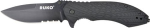Ruko Folder Serrated 3.25" - Black Handle Clamshell