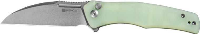 Sencut Knife Watauga 3.48" - Natural G10/stnwsh Button Lock