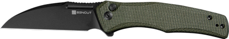 Sencut Knife Watauga 3.48" - Dk Green Micarta/blk Bttn Lock