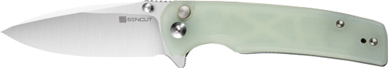 Sencut Knife Sachse 3.47" - Natural G10/satin Button Lock