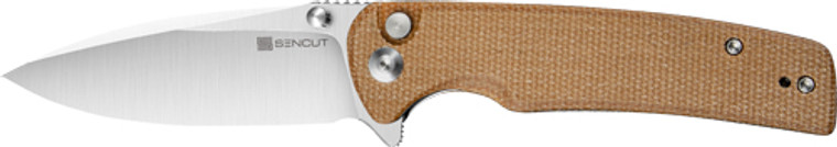 Sencut Knife Sachse 3.47" - Brown Micarta/satin Bttn Lock