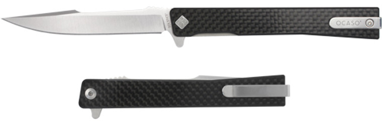 Ocaso Knives Solstice 3.5"fldr - Carbon Fiber/satin Harpoon
