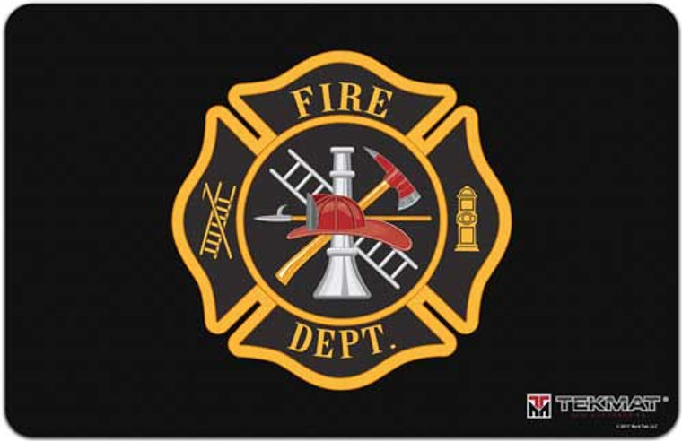 Tekmat Armorers Bench Mat - 11"x17" Firemans Shield