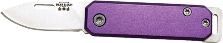 Bear & Son Slip Joint Folder - 1.5" Purple/ss Aluminum Handle