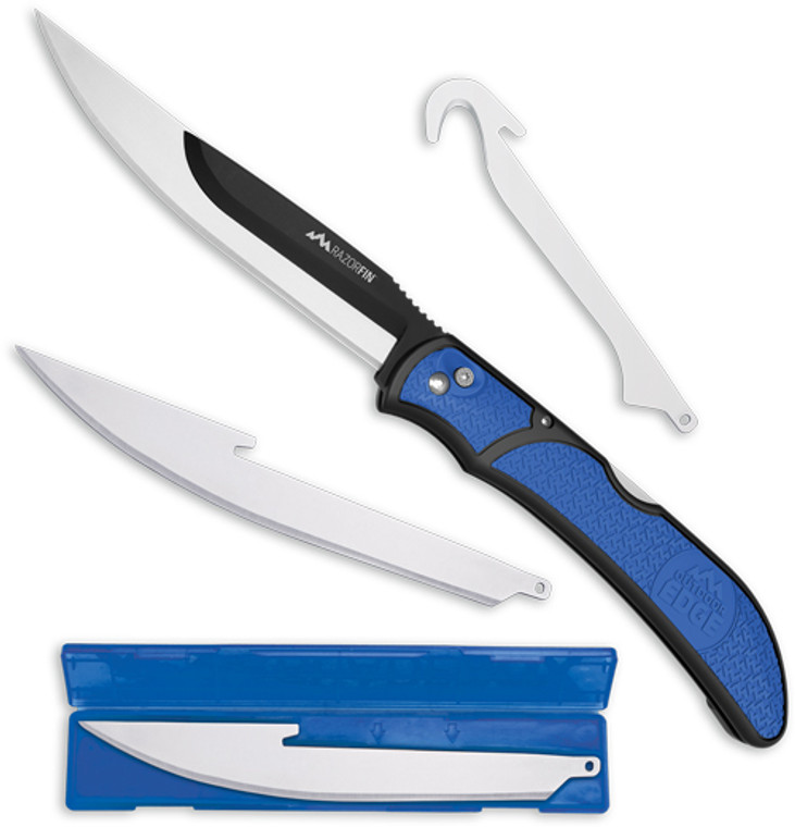Outdoor Edge Razor Fin 4-blade - Combo Set Blue Blister Pack