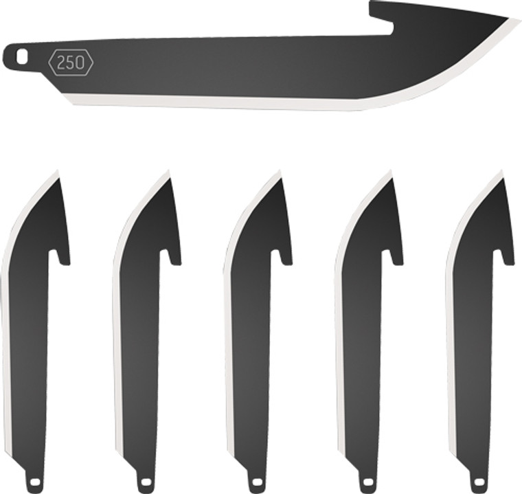 Outdoor Edge 2.5" Drop Point - Blade Pack Black Blade 6-pack