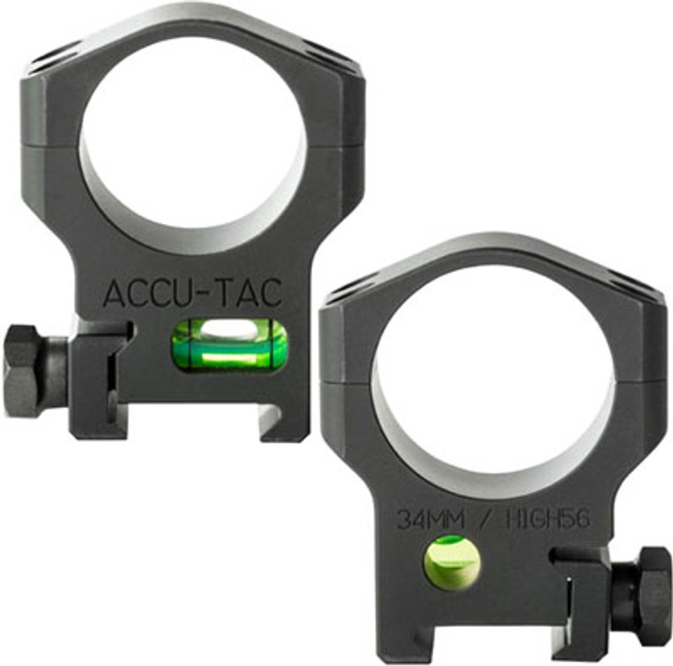 Accu-tac 34mm Scope Rings - Steel Flat Black