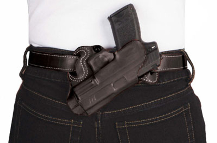 Desantis Small Of Back Holster - Rh Owb Leather S&w J 2-2.25 Bl