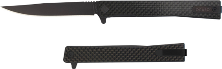 Ocaso Knives Solstice 3.5"fldr - Carbon Fiber/black Straight