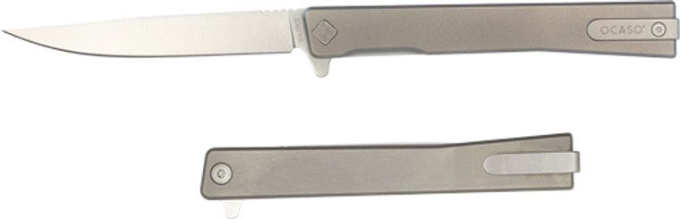 Ocaso Knives Solstice 3.5"fldr - Titanium/satin Straight