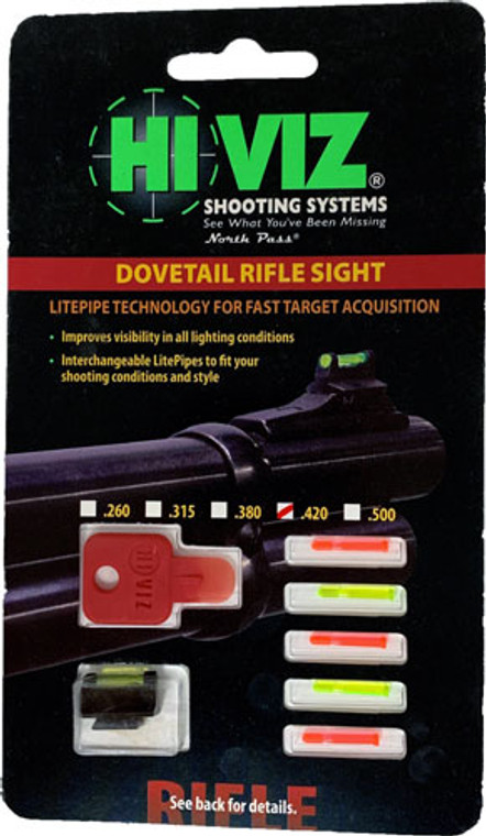 Hiviz Rifle Front Sight For - 3/8" Dovetail .420"