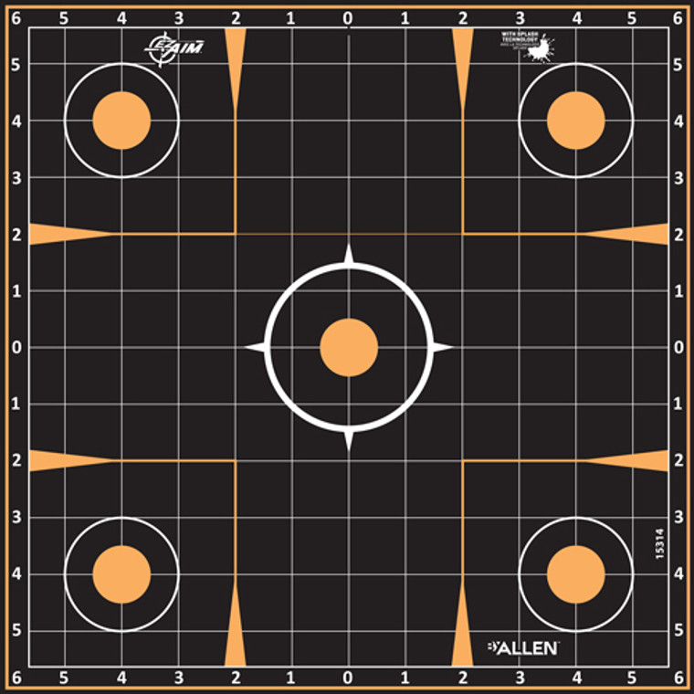 Allen Ez Aim Splash Adhesive - Grid Target 5-pk 12"x12"