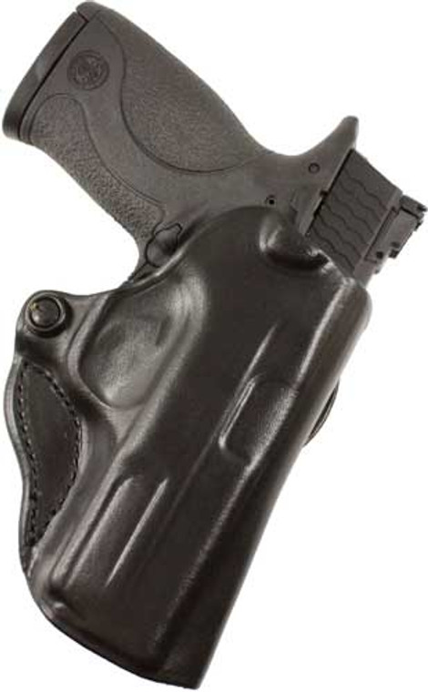 Desantis Mini Scabbard Holster - Rh Owb Leather 1911 4-4.25 Blk