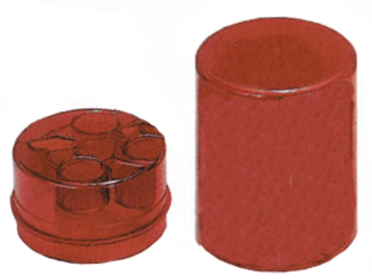 Lee Die Storage Box For 3 Dies - Round Style Red Plastic