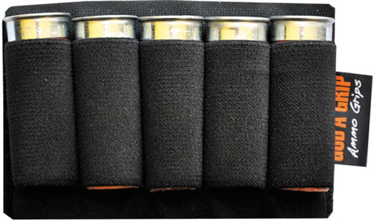 God'a Grip Ammo Grip Standard - 5 Shotshell Holder Black W/3m