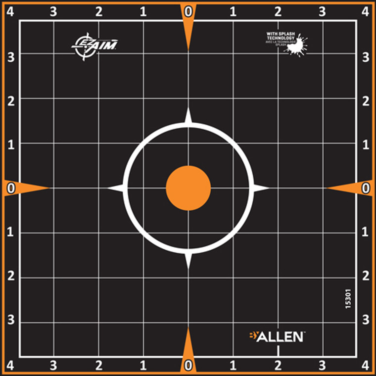 Allen Ez Aim Splash Adhesive - Grid Target 6-pk 8"x8"