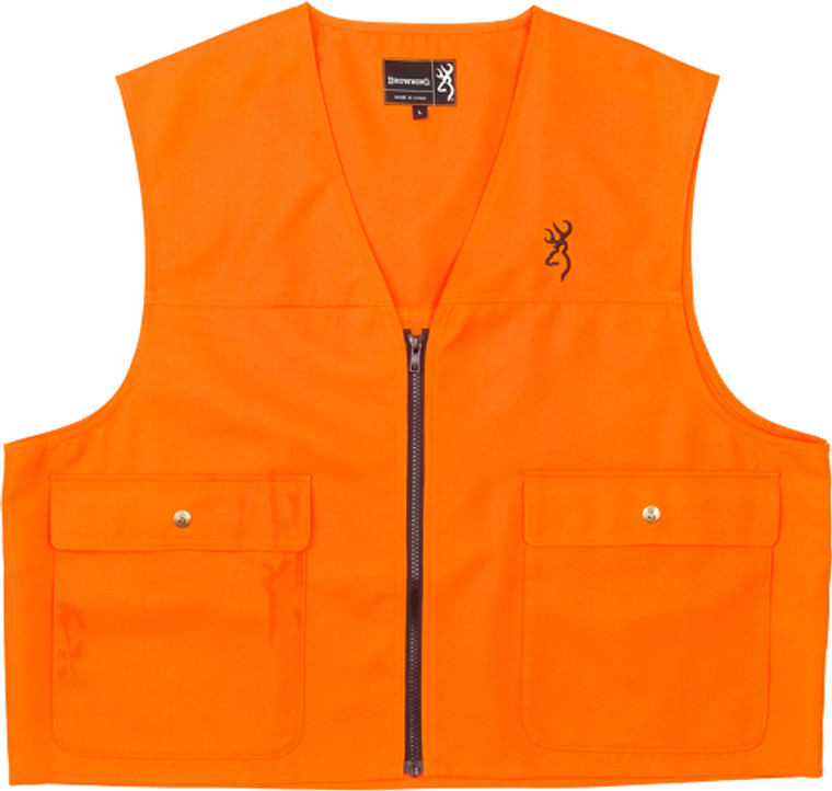 Browning Junior Safety Vest - W/logo Blaze Orange Large