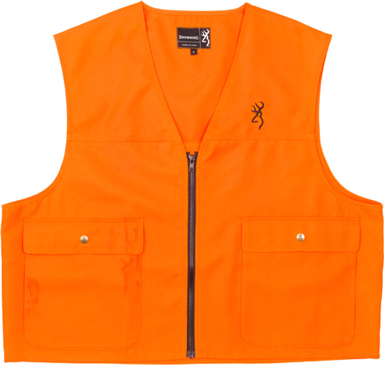 Browning Junior Safety Vest - W/logo Blaze Orange Medium