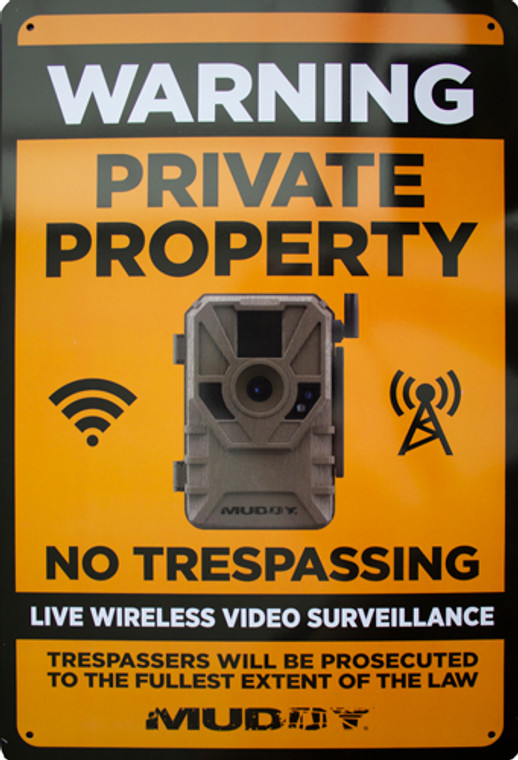 Muddy Live Wireless Video - Surveillance Sign 8"x12" 1ea