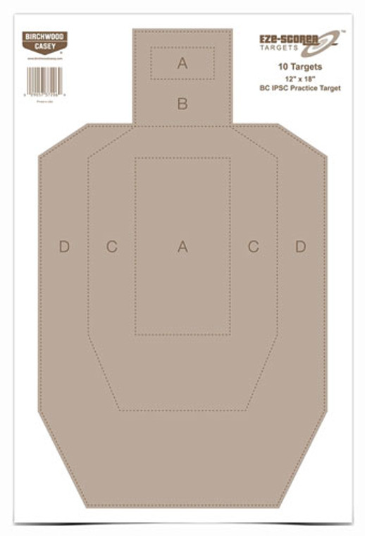 B/c Target Eze-scorer 12"x18" - Ipsc Practice 10 Targets