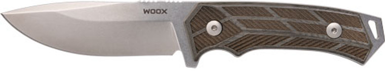 Woox Knife Rock 62 Fixed Blade - 4.25" Grey Micarta Engraved!