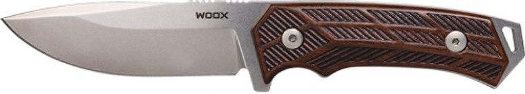 Woox Knife Rock 62 Fixed Blade - 4.25" Gray/walnut Engraved Hd!