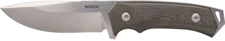 Woox Knife Rock 62 Fixed Blade - 4.25" Grey Micarta Plain Hndl!