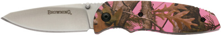 Browning Knife Edc Folding - 2.62" Blade Pink Camo Alum