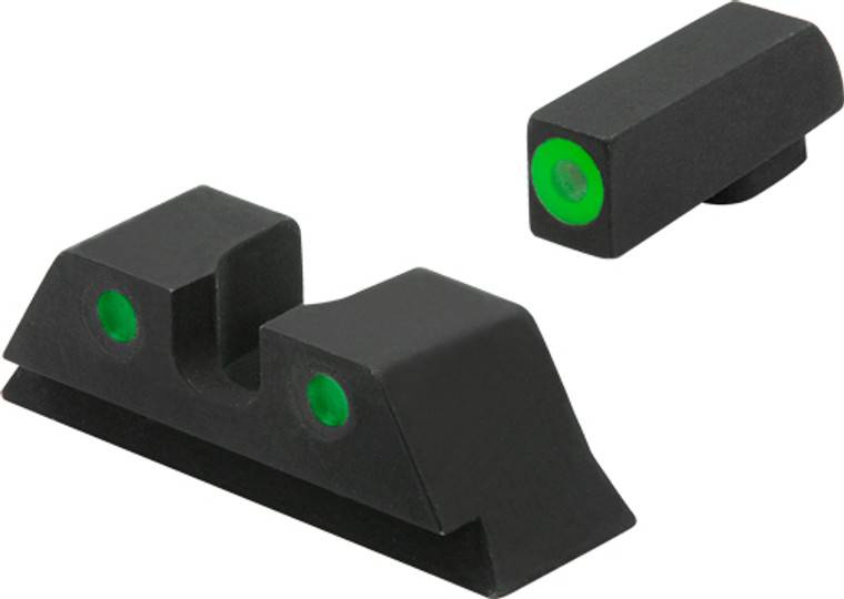 Meprolight Hyper Bright Trit - Set Green/grn For Stnd Glocks