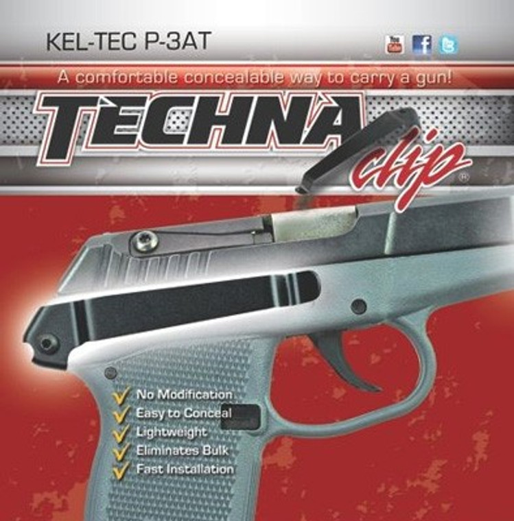 Techna Clip Handgun Retention - Clip Kel-tech P3at Right Side