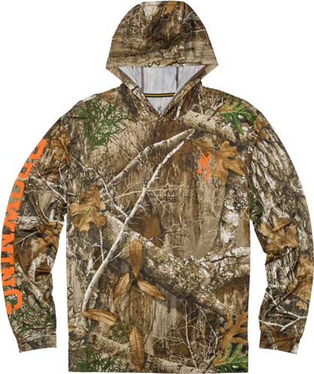 Browning Hooded L-sleeve Tech - T-shirt Realtree Edge Large