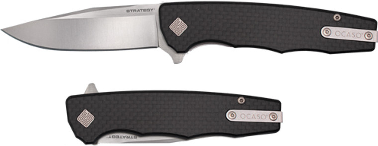 Ocaso Knives Strategy 3.5" Fld - Carbon Fiber/g-10 Satin D2