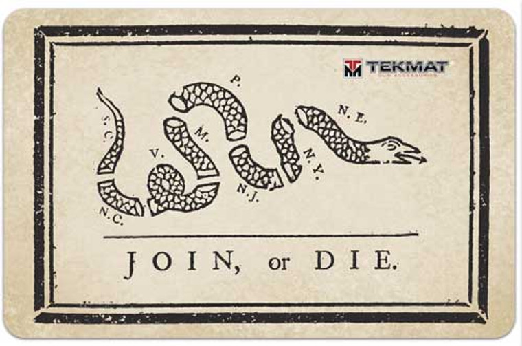 Tekmat Armorers Bench Mat - 11"x17" Join Or Die Flag