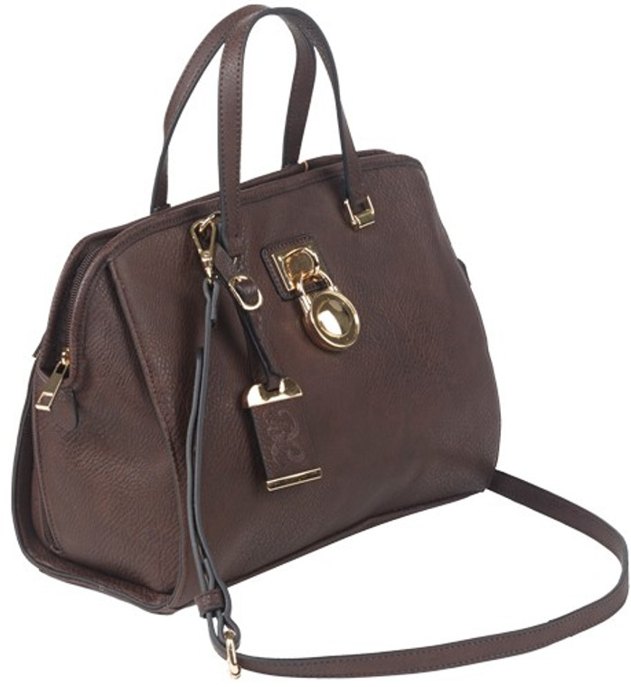 Bulldog Concealed Carry Purse - Satchel Chocolate Brown