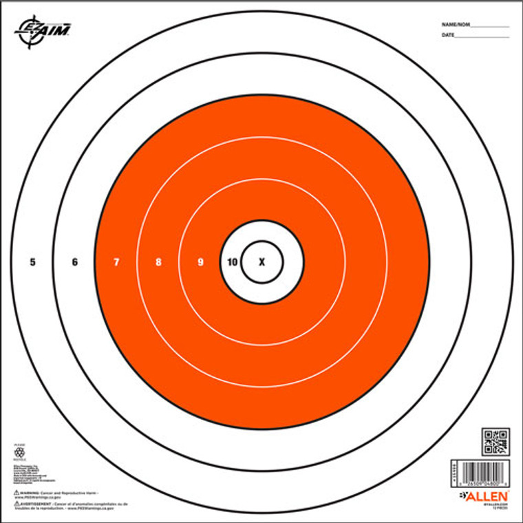 Allen Ez Aim Paper Bullseye - Target 12-pk 12"x12"