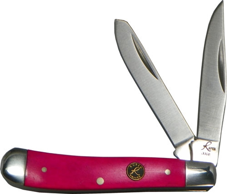 ABKT Roper Series Pink Sky Peanut 2-Blade Pink Bone Handle