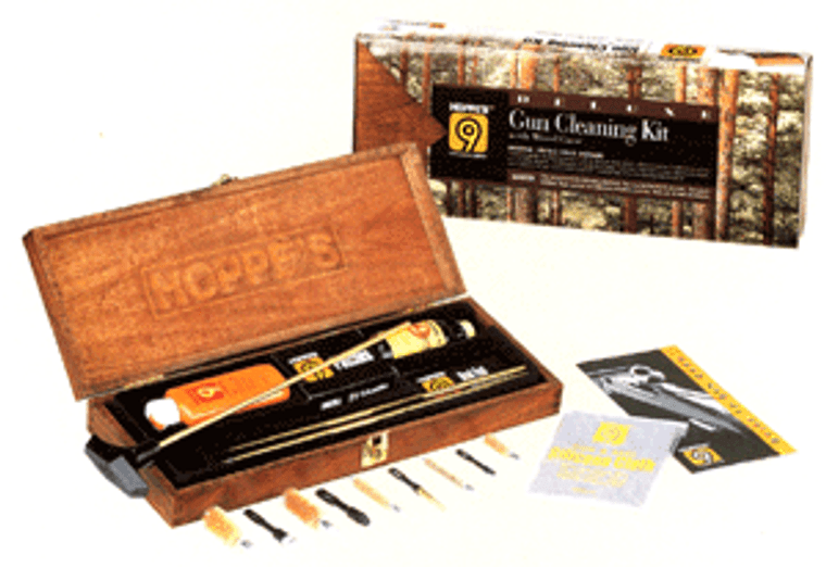 Hoppes Deluxe Gun Cleaning Kit - W/wood Storage Case