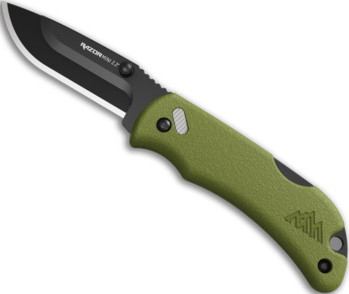 Outdoor Edge Razor-mini 2.2" - Od Green Pms W/2 Black Dp Blds