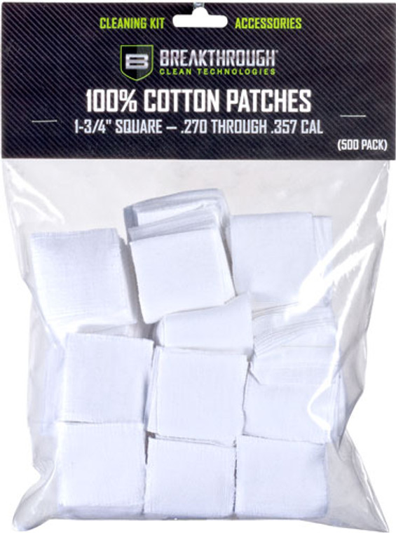 Breakthrough Cleaning Patches - 1 3/4" Square .270-357 50 Pack